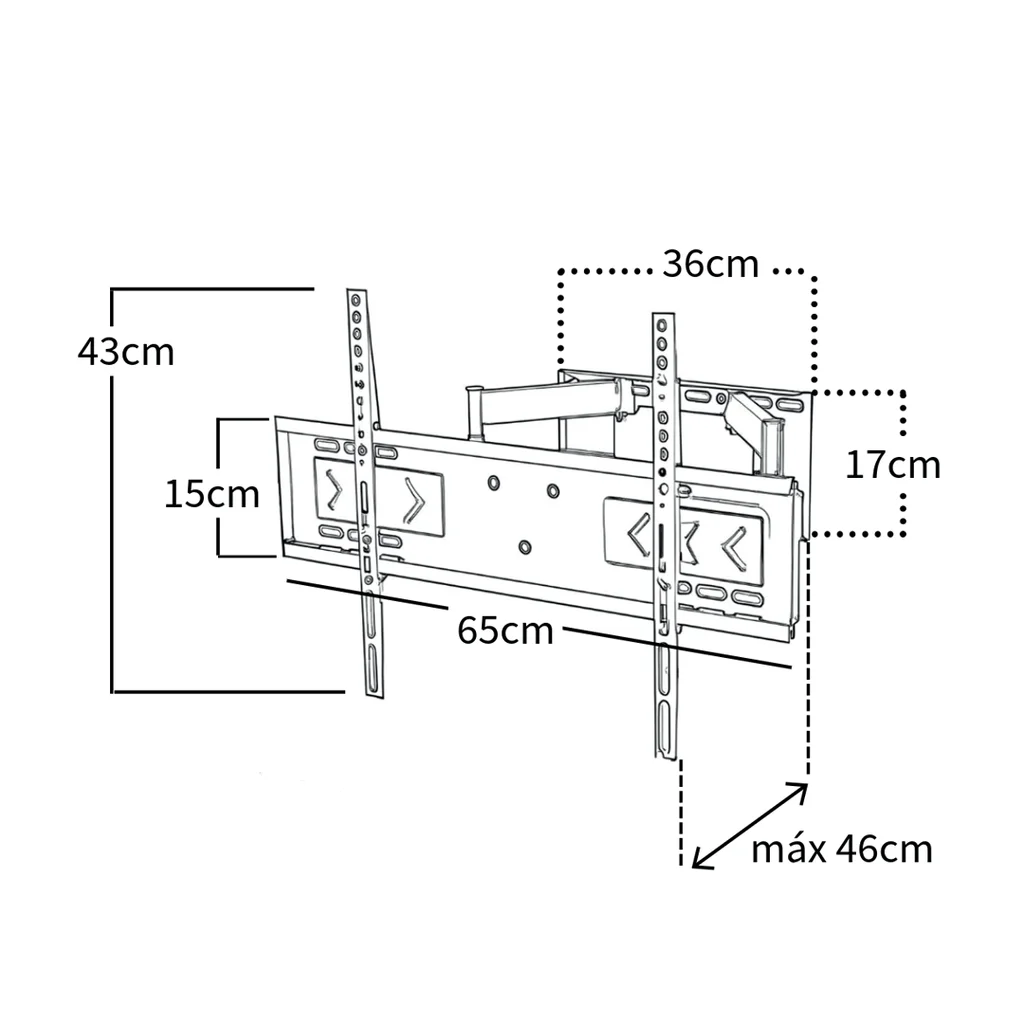SOPORTE MOVIL DOBLE BRAZO PARA TV LED/LCD, DE 32-75". 