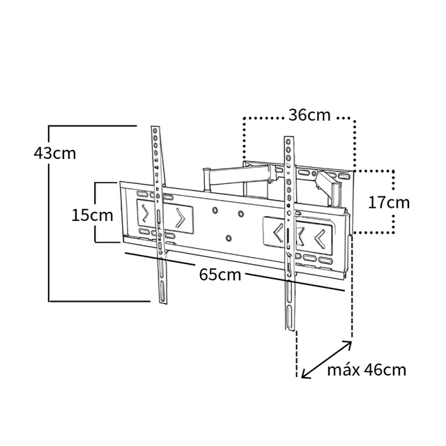 SOPORTE MOVIL DOBLE BRAZO PARA TV LED/LCD, DE 32-75". 