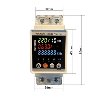 PROTECTOR DE TENSIÓN RIEL DIN CON DISPLAY COLOR WiFi 220V/63A. - Vista 2