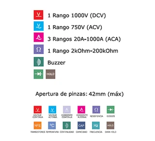 * PINZA AMPEROMETRICA DIGITAL AC-1000A. SIN PILAS - Vista 2