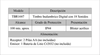 TIMBRE INALAMBRICO DIGITAL JA-1687 - Vista 3