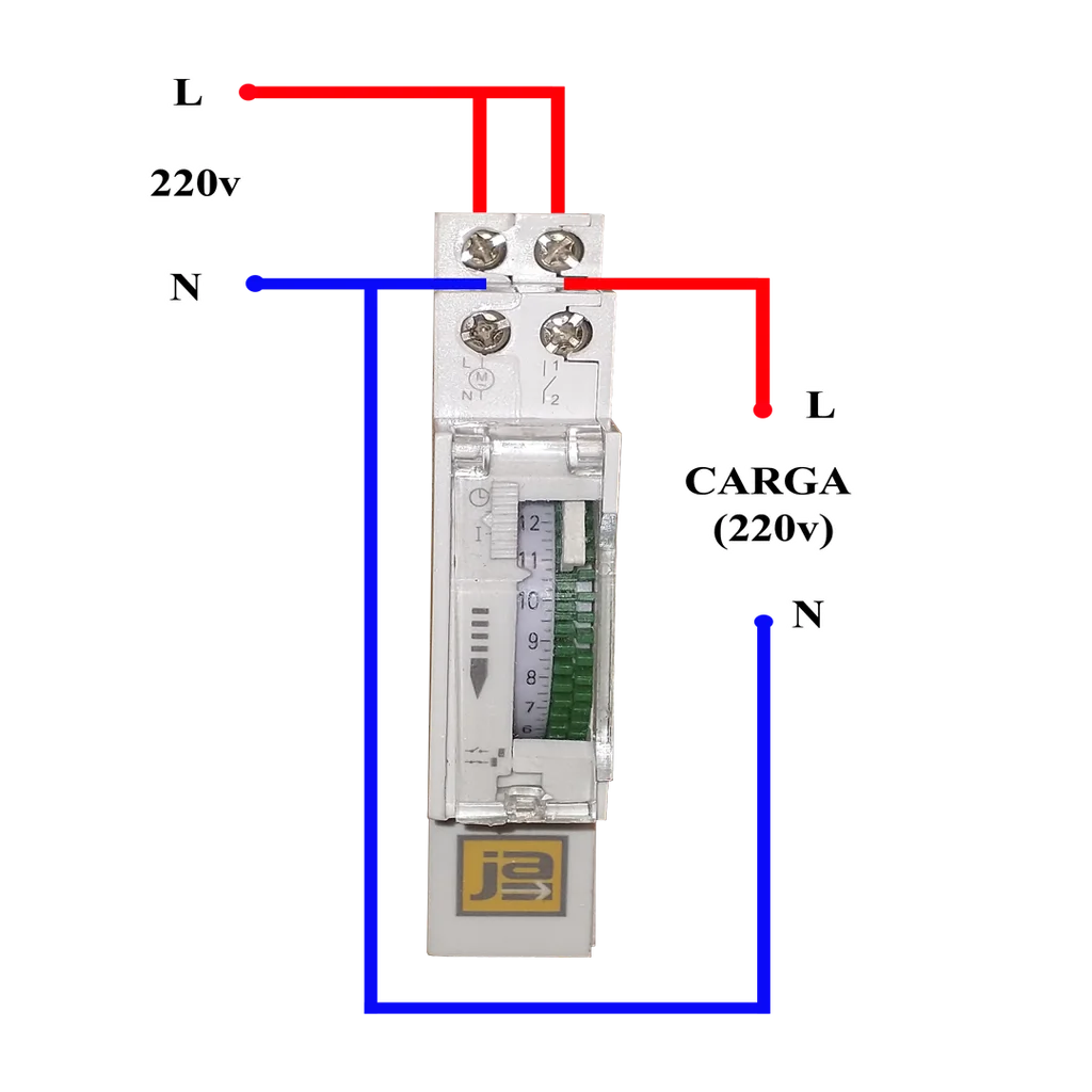 TIMER MECANICO PROGRAMABLE PARA RIEL DIN.