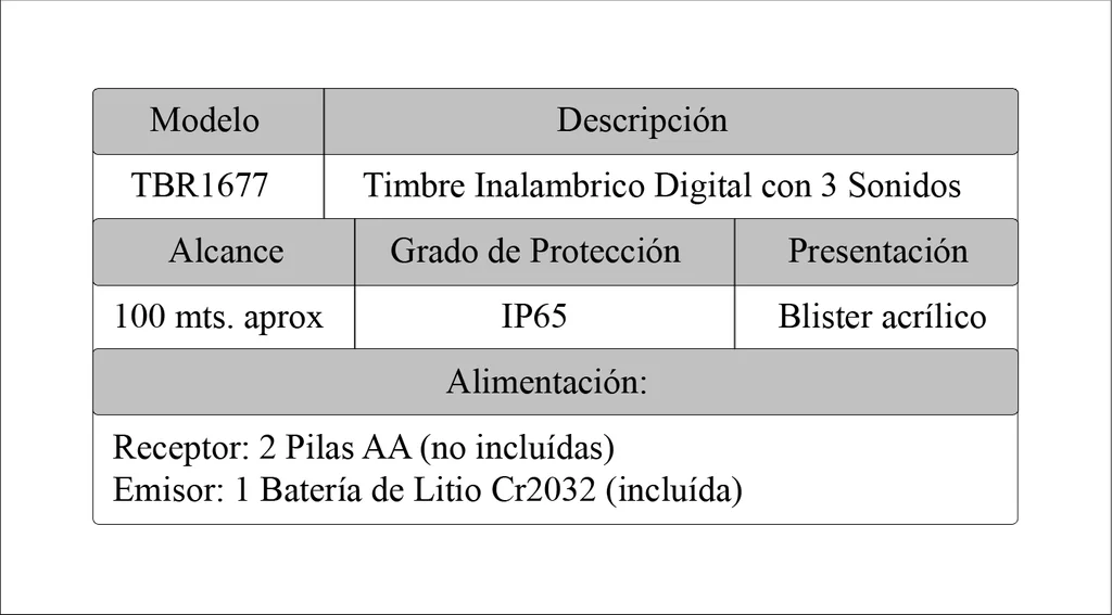 TIMBRE INALAMBRICO DIGITAL JA-1677