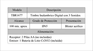 TIMBRE INALAMBRICO DIGITAL JA-1677 - Vista 3