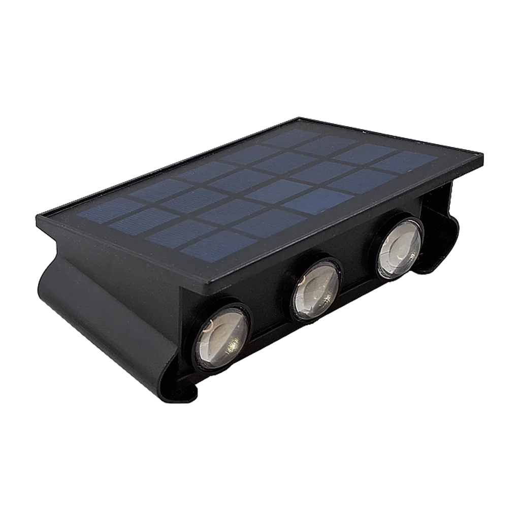 APLIQUE LED SOLAR DE SEIS LEDS BIDIRECCIONAL CON LUPA