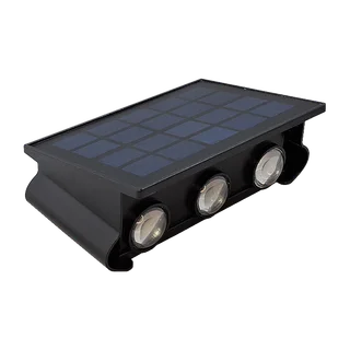 APLIQUE LED SOLAR DE SEIS LEDS BIDIRECCIONAL CON LUPA - Vista 1
