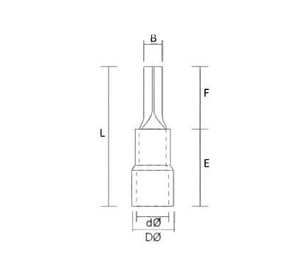 TERMINAL PIN AISLADO L. 10 2,5MM ROJO