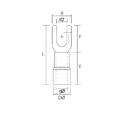 TERMINAL U AISLADO DIM 7,7-4,3 2MM AMARILLO