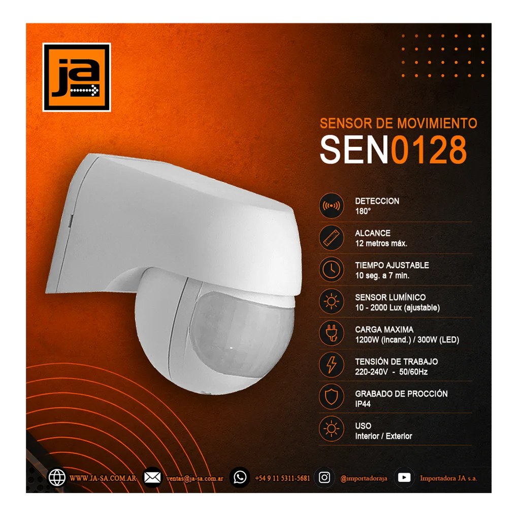 * SENSOR DE MOVIMIENTO 180º SMALL DE PARED 