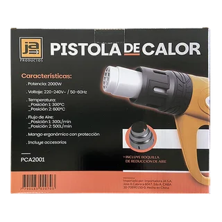 PISTOLA DE CALOR 2000W - 2 Veloc. - Vista 4