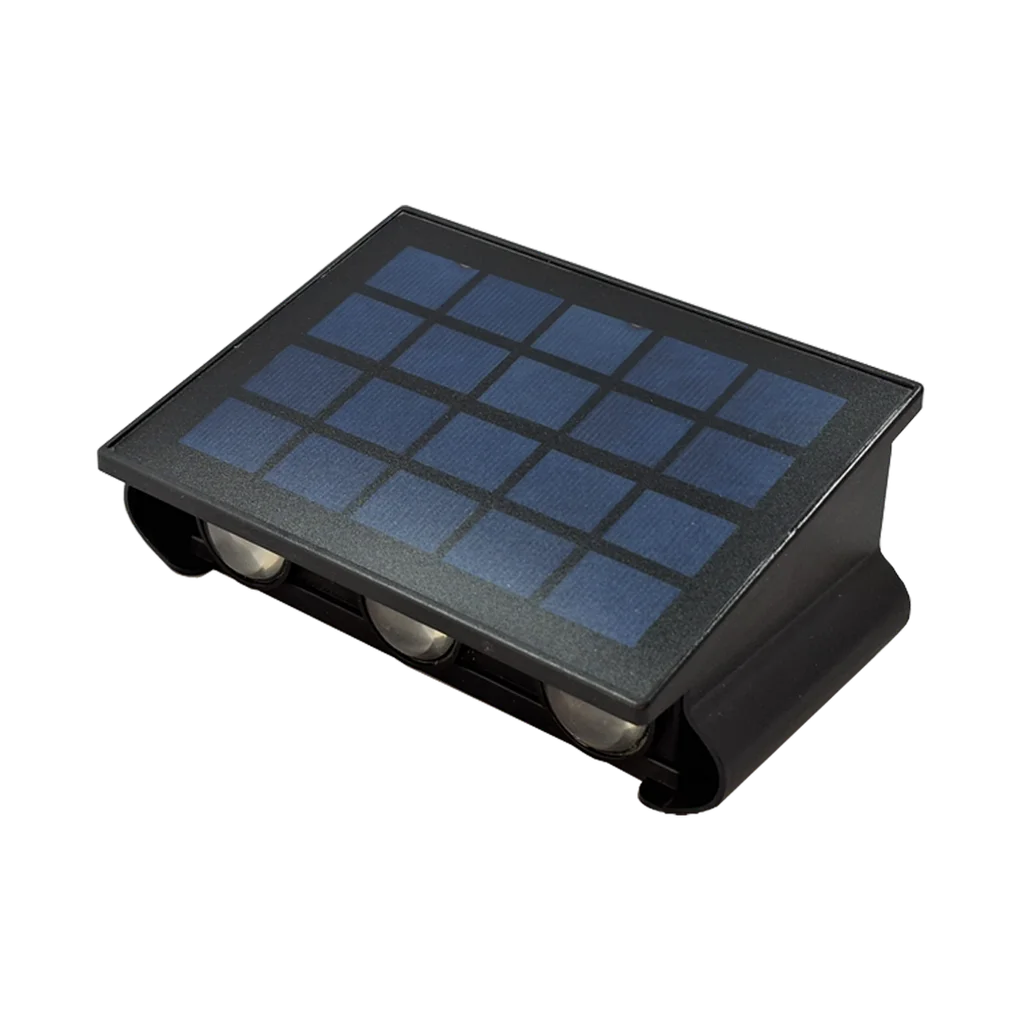 APLIQUE LED SOLAR DE SEIS LEDS BIDIRECCIONAL CON LUPA
