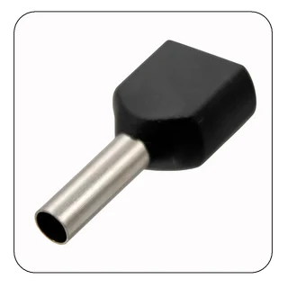 TERMINAL AIS. TUB. DOBLE 2X6 NEGRO - Vista 1