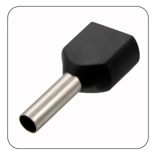 TERMINAL AIS. TUB. DOBLE 2X6 NEGRO