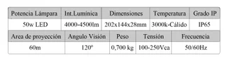 REFLECTOR LED 50W SMD BCO CALIDO - Vista 1