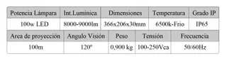 REFLECTOR LED 100W SMD BCO FRIO - Vista 1