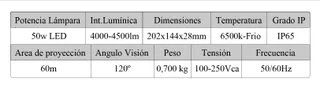 REFLECTOR LED 50W SMD BCO FRIO - Vista 1