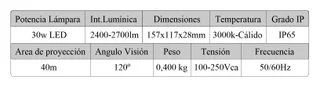REFLECTOR LED 30W SMD BCO CALIDO - Vista 1