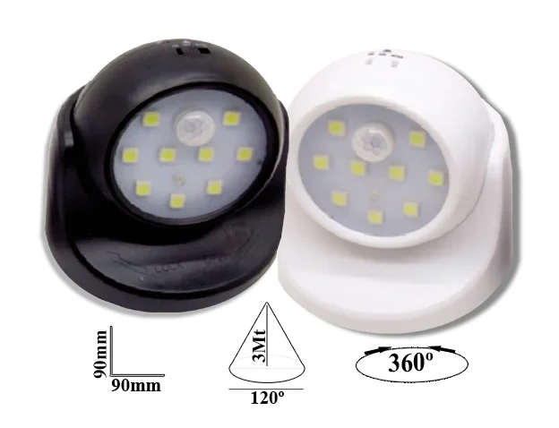 LUZ LED C/10 LEDs COB NEGRO JA-1913