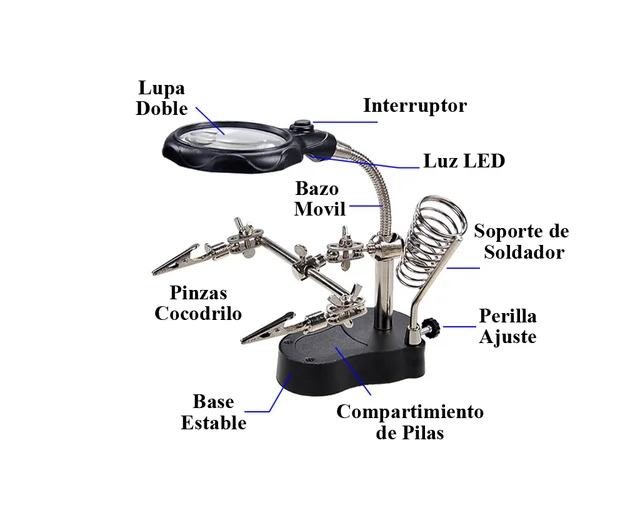 SOPORTE MULTIPROPOSITO C/LUPA PLUS