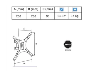 SOPORTE CON BRAZO MOVIL PARA TV LED/LCD, DE 13-37". LCD201X - Vista 2
