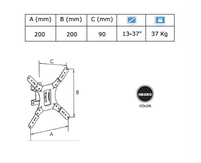 SOPORTE CON BRAZO MOVIL PARA TV LED/LCD, DE 13-37". LCD201X