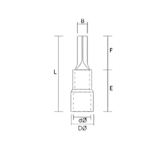 TERMINAL PIN AISLADO L. 10 4MM AZUL - Vista 2