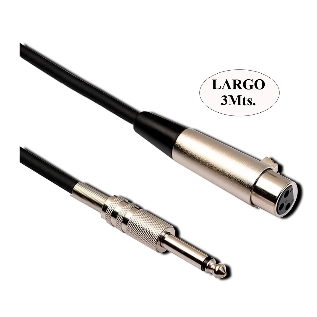 CABL P/MIC CANON HEMB-PLUG 6,3MM 3M