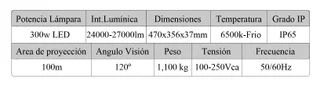 REFLECTOR LED 300W BCO FRIO - Vista 1