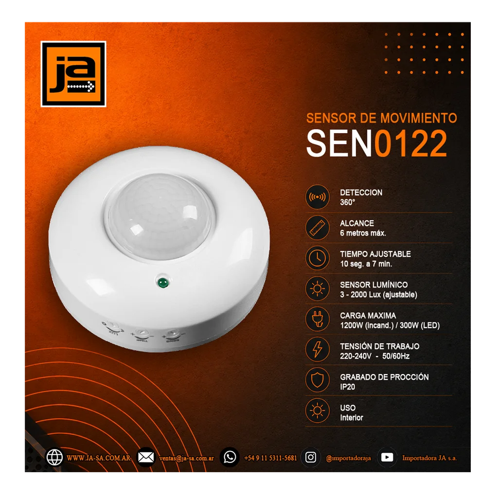 * SENSOR DE MOVIMIENTO 360° PARA TECHO