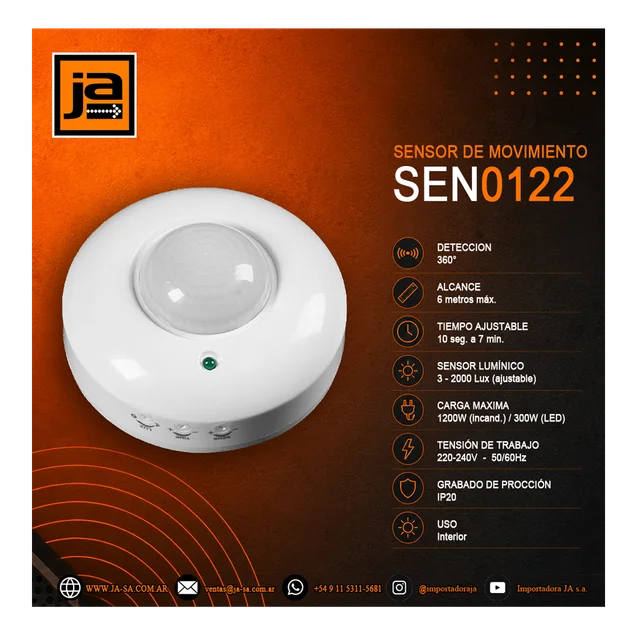 * SENSOR DE MOVIMIENTO 360° PARA TECHO