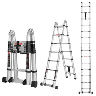 ESCALERA TELESCOPICA PLEGABLE DE ALUMINIO DE 9+9 ESCALONES - Vista 6