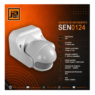 * SENSOR DE MOVIMIENTO 180º DE PARED (APTO EXTERIOR) - Vista 2