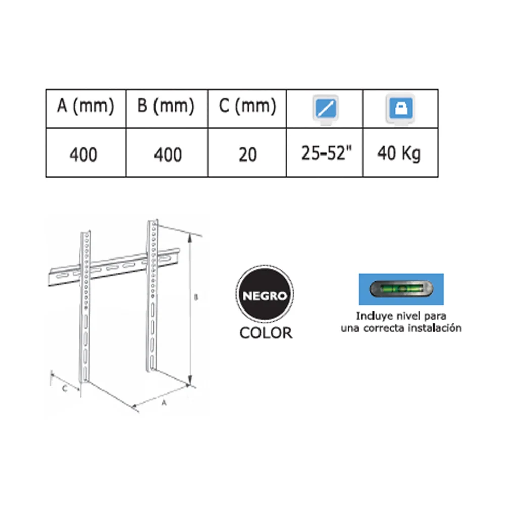 SOPORTE FIJO PARA TV LED/LCD DE 25-52".