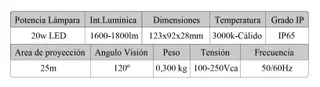 REFLECTOR LED 20W SMD BCO CALIDO - Vista 1
