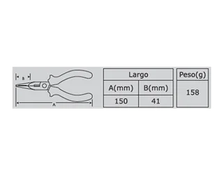 PINZA COMBINADA PUNTA LARGA DE 6" - Vista 1