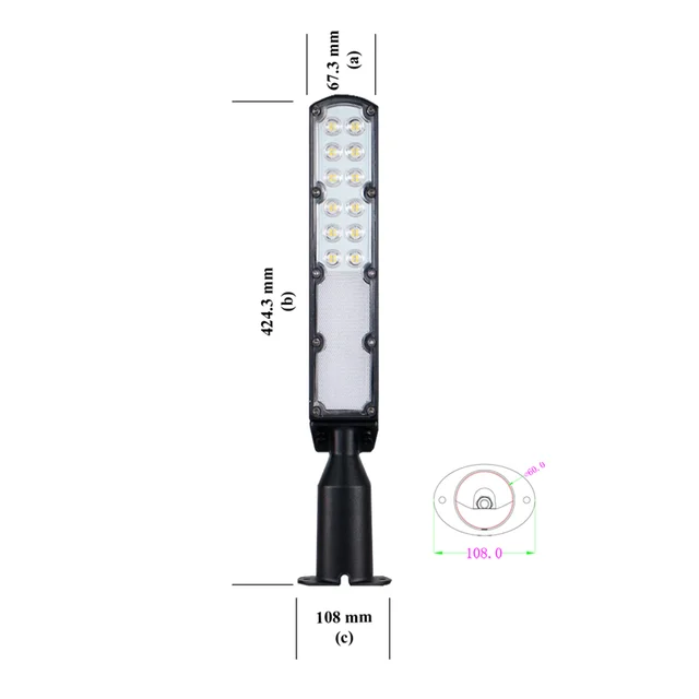 LUZ LED P/ALUMBRADO PUBLICO DE 30w C/SENSOR CREPUSCULAR. 