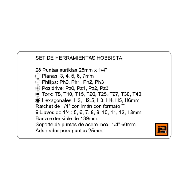 SET DE 39 DESTOR/TUBOS PTAS+RATCHET