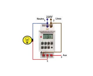 TIMER DIGITAL P/RIEL DIN JA-1670 - Vista 1