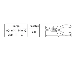 PINZA COMBINADA PUNTA LARGA DE 8" - Vista 1