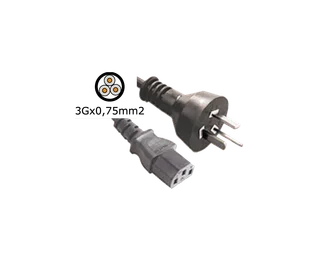 CABLE 250V 10A 3 PINES C/CONEC P/PC - Vista 1