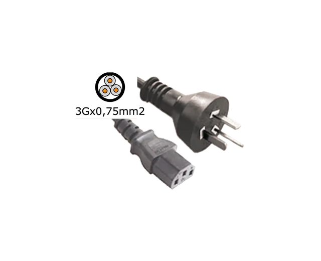 CABLE 250V 10A 3 PINES C/CONEC P/PC