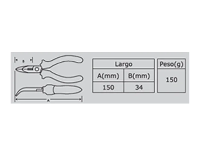 PINZA COMBINADA PUNTA CURVA DE 6"