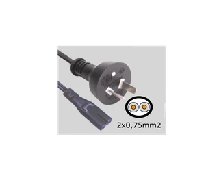CABLE 250V 10A 2 PINES C/RANURA 8 - Vista 1