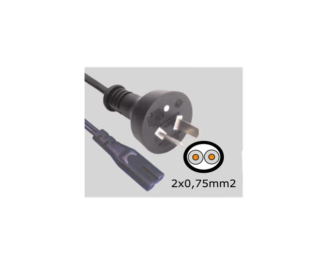 CABLE 250V 10A 2 PINES C/RANURA 8