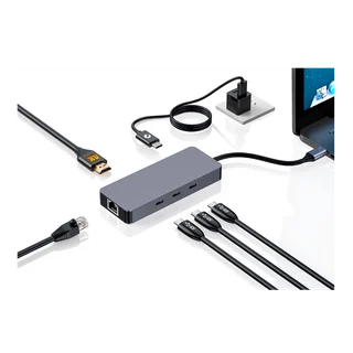 * HUB C 6 EN 1- RJ45,HDMI 4K,USB,PD - Vista 1