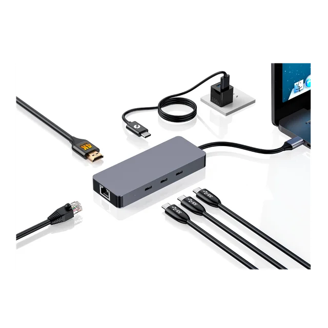 * HUB C 6 EN 1- RJ45,HDMI 4K,USB,PD