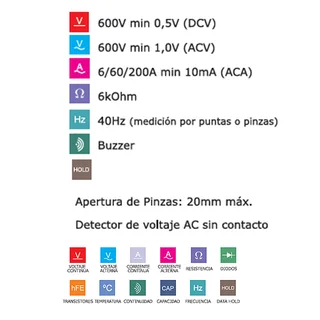 * PINZA AMPEROMETRICA DIGITAL INTELIGENTE CON NCV AC 200A. SIN PILAS. - Vista 2