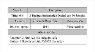TIMBRE INAL JA1888 C/DOBL U INT S/P - Vista 3