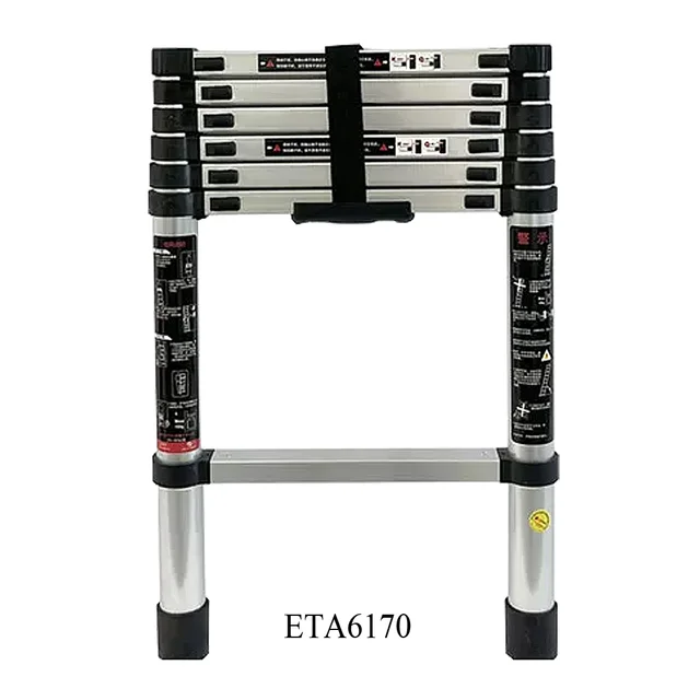 ESCALERA TELESCOPICA PLEGABLE DE ALUMINIO, DE 7 ESCALONES