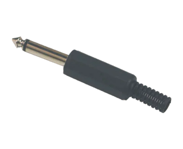 PLUG 6.3MM MONO C/COL PLAST